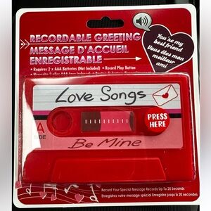 Recordable Greeting on Red Mix Tape NEW